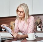 woman reviewing her financials for retirement